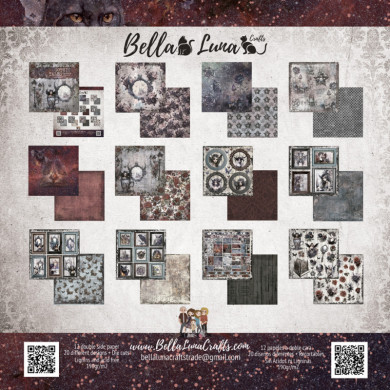 BELLALUNA GOTHIC TALES BASICOS COLLECTION 8X8" - BellalunaCrafts - Scrapbooking